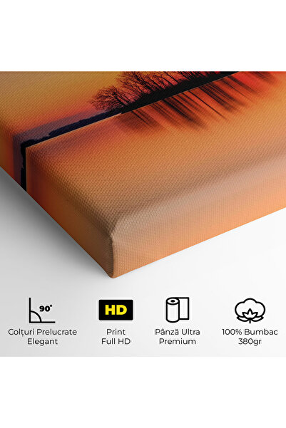 Arthub Canvas Painting, Bedroom And Living Room, Landscapes, Tree Sunset Lake