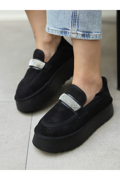 EVASAMLİSHOESBAG Candy Süet Loafer Siyah