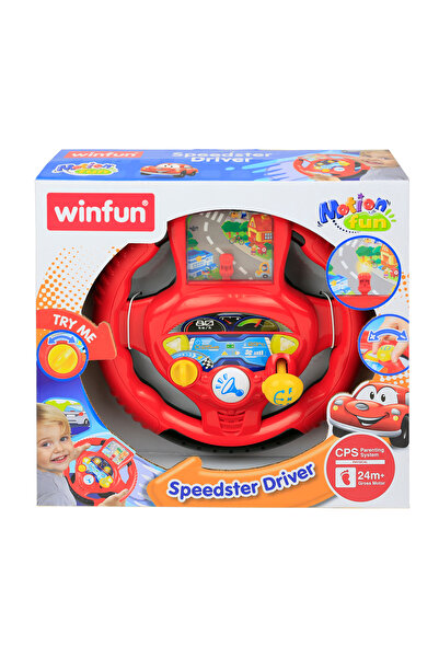 WINFUN سائق السرعة - لعبة عجلة قيادة تفاعلية مضيئة مع بوق وأصوات محرك