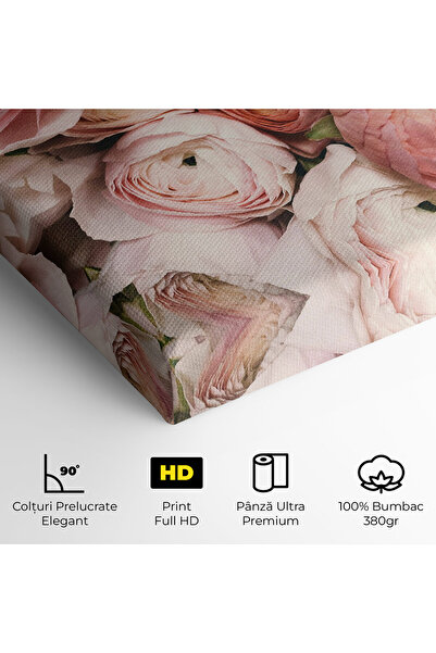 Arthub Canvas Painting, Bedroom And Living Room, Flowers, Pink Rose Bouquet