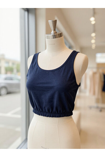 coast moda Women's Elastic Waist Modal Stretch Fabric Crop