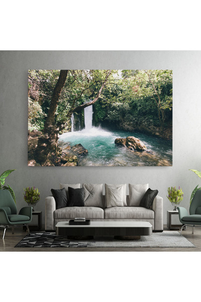 Arthub Canvas Painting, Bedroom And Living Room, Landscapes, Beautiful Blue Waterfall