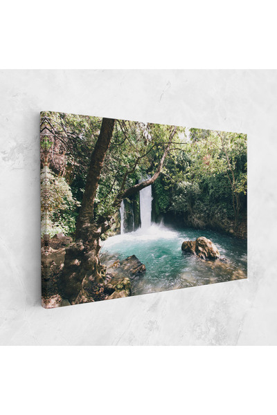 Arthub Canvas Painting, Bedroom And Living Room, Landscapes, Beautiful Blue Waterfall