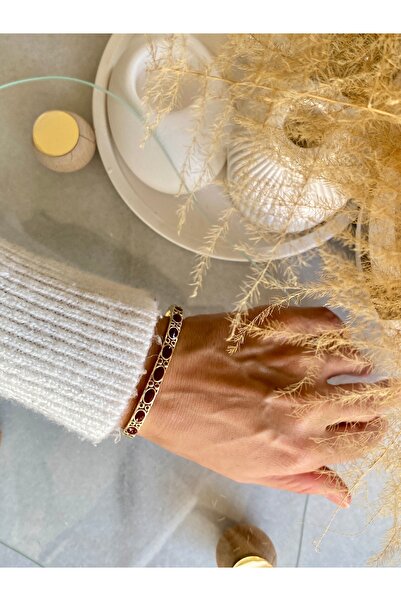 Atelier Licia Altın Kaplama Mineli Kelepçe Bileklik