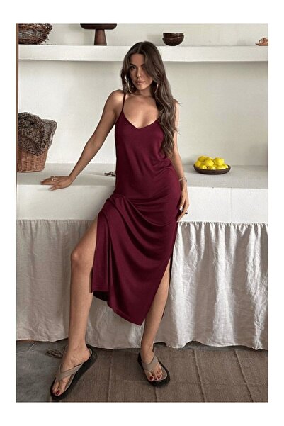 EDA COLLECTION Rochie Helen neagră pentru femei, cu bretele de lift, cu fante...