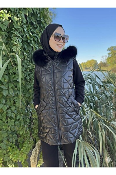 Moodbasic CEBİ TAŞLI KÜRKLÜ KAPİTONE YELEK