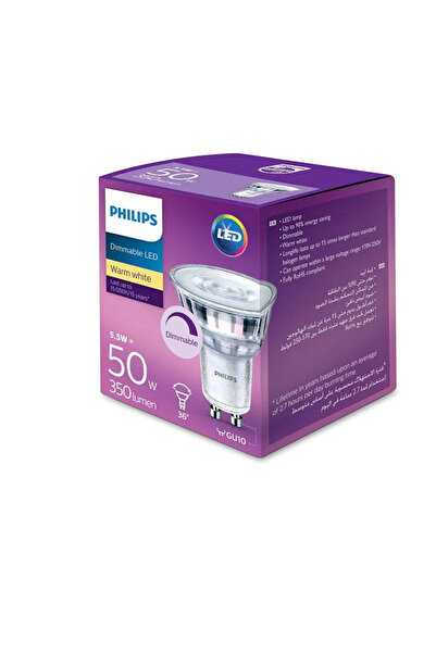 Philips Classic GU10 LED bulb, 370 lumens, 50 watts, 4 pieces