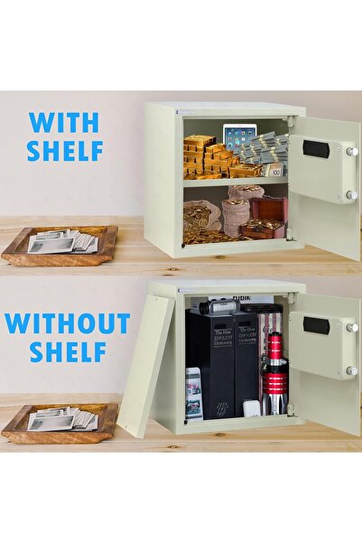 RUBIK Safe Box RB-35EGX, Digital Lock with Key, 35x38x30 cm, White