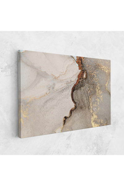 Arthub Canvas Painting, Bedroom And Living Room, Abstract, Grey Gold Marble Gigapixel Art Scale 0_50x