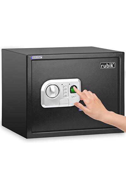 RUBIK Large Safe Box Biometric Fingerprint A4 Document Size RBFPN30 (30x38x30cm) Black