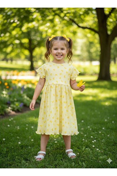 berylink Rochie de vară cu mânecă scurtă pentru fete