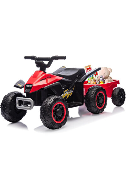 Nichiduta Atv electric cu remorca Mooving Speed Red, roti rezistente, remorca detasabila, acumulator