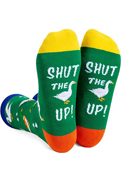 OEM Funny socks, provocative sole message, Duck Up, One Size