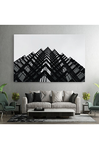 Arthub Canvas Painting, Bedroom And Living Room, Modern, Black Building