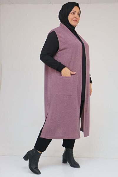 Eslina 54012 Plus Size Wear-And-Go Mir Vest with Pockets - Dusty Rose