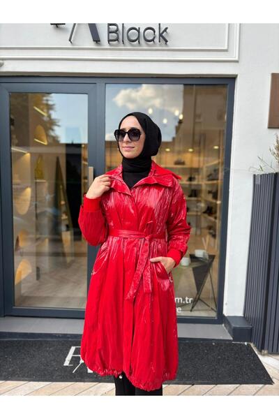 MissWhence 38401 Women's Trench Coat Red