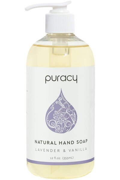 puracy صابون جل طبيعي لليدين برائحة اللافندر والفانيليا 12 أونصة سائلة