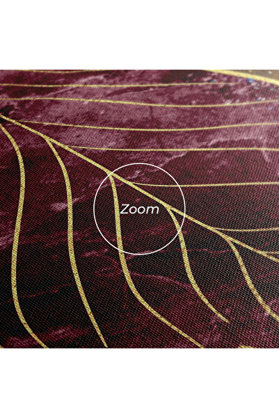 Arthub Canvas Painting, Bedroom And Living Room, Flowers, Golden Leaves Red