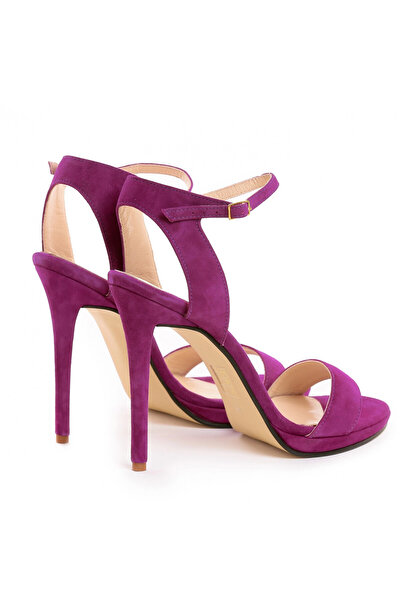 Vanilla Days Berlin Purple Suede Stiletto Sandals, Leather, 12cm Heel