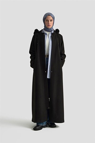 Armine Hooded Cashmere Coat 25Kd2504 Black