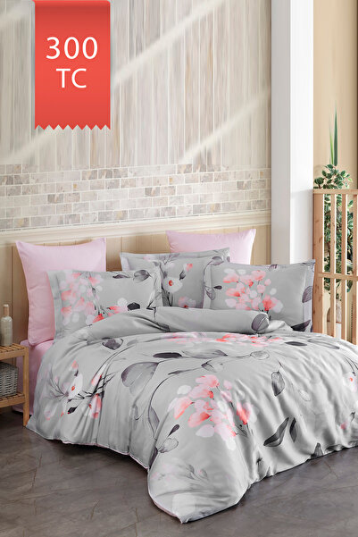 VAROL Royal Saten 300TC Nevresim Takımı (Çift Nevresimli) Family Size - MARİA