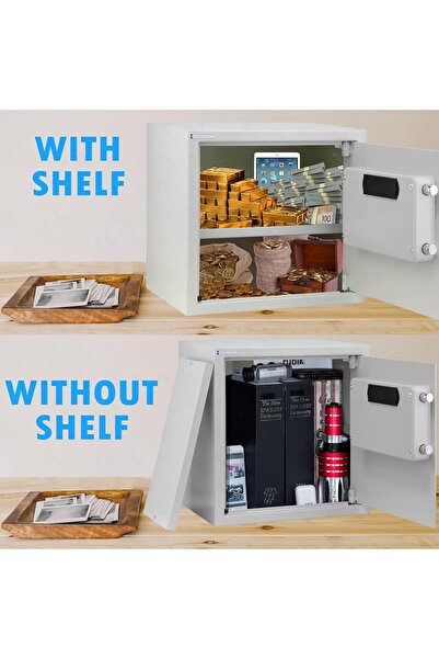 RUBIK Large Safe Box with Digital Keypad and Key Lock RB-40EGX (40x38x30 cm) White