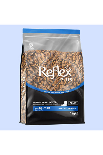 Reflex Plus Mini Irk Somonlu Yetişkin Köpek Maması 1 kg yeni zipli paket