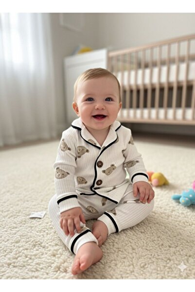 Bip Baby Bear Printed Striped Fabric Pajama Set