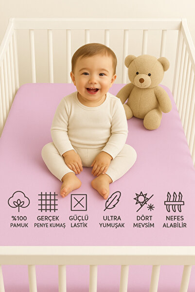 Artiva Home Collection ملاءة سرير أطفال من القطن الممشط المرن 100% |   سرير بارك |   60×120 |   70×110 |   70×120 |   70×130 |   70×140 |