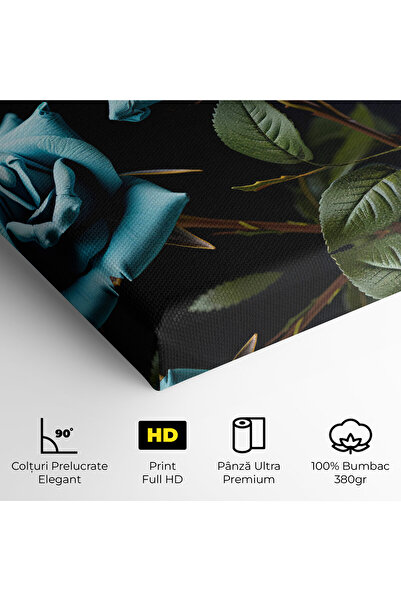 Arthub Canvas Painting, Bedroom And Living Room, Flowers, Blue Roses