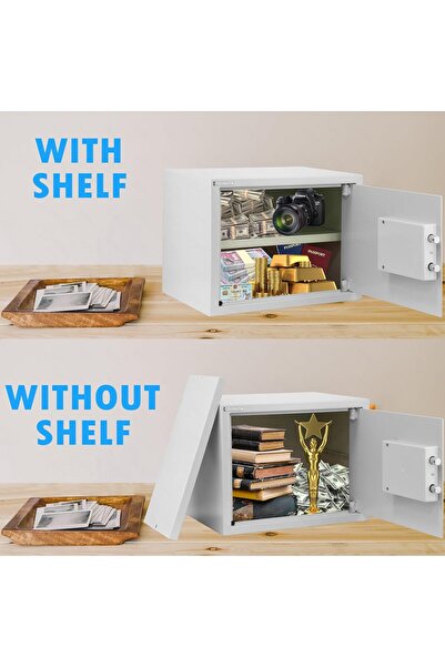 RUBIK Safe Box Large with Key Lock A4 Document Safe RB30KCN (30x38x30 cm) White