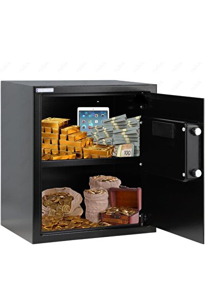 RUBIK Safe Box with Digital Keypad and Key Lock RB-45EGX (45x38x30 cm) (Black)