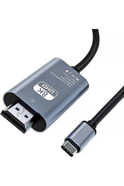 Coverzone Usb-C HDMI Cable – 8K 60Hz Display, 2m Thunderbolt Compatible Type-C Converter Adapter | Zr1120