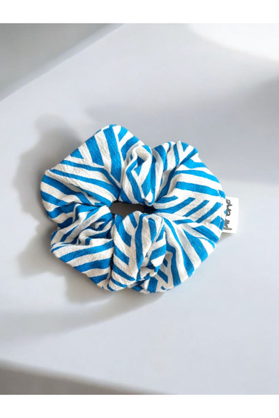 Pirene Coastal Duo Scrunchie Set – Alaçatı Linen Duo Hair Tie