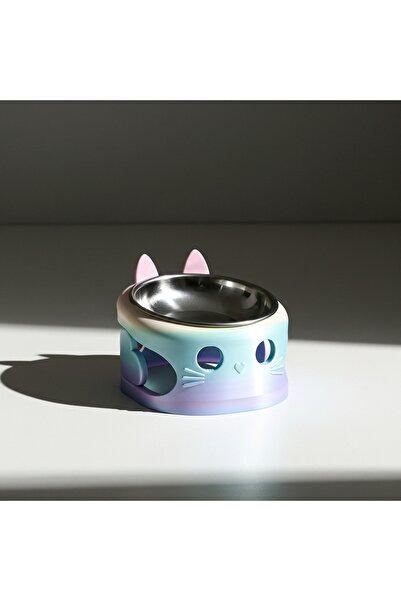 Vivie Tasarım MİLO Yükseltilmiş Kedi Mama Kabı - Yükseltilmiş Ayaklı - Paslan...
