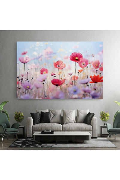 Arthub Canvas Painting, Bedroom And Living Room, Landscapes, Dreamy Sprig Pink Flower