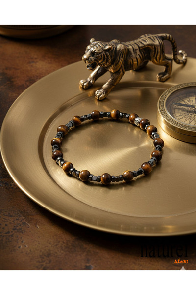 Naturel Tılsım Tiger Eye 6mm Natural Stone Bracelet