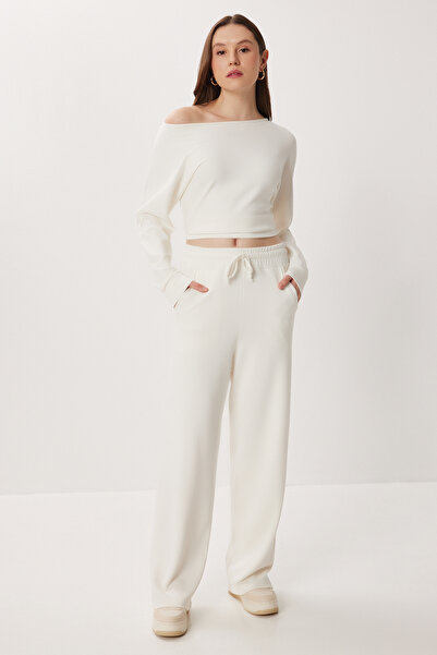 Lovelyİstanbul Soft Modal Blouse Pants Set Lci0060 Bone