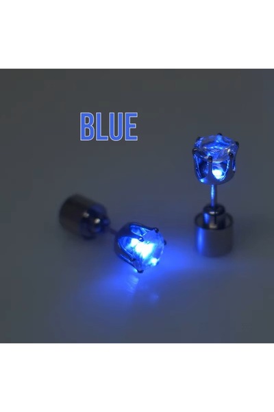 Generic LED Color-Changing Flashing Stud Earrings - Pair of 2