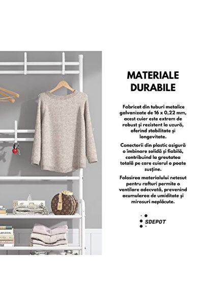 SDEPOT metal shoe rack with 5 shelves, white