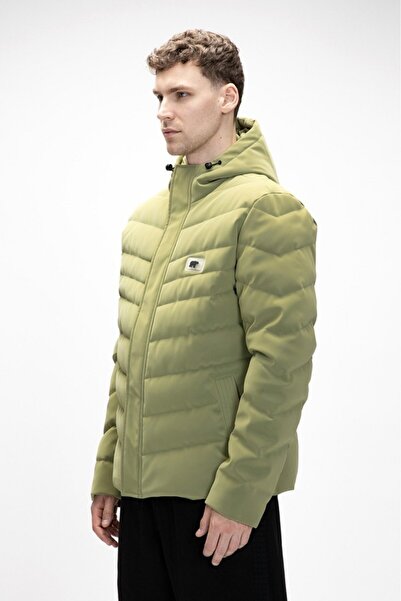 Bad Bear Barcelona Pale Green Puffer Hooded Men's Coat