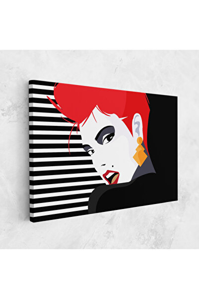 Arthub Canvas Painting, Bedroom And Living Room, Modern, Red Pop Hair