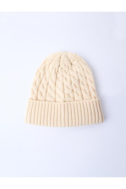Jimmy Key Beige Hair Braid Patterned Beanie