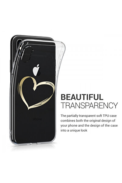 KWmobile Case for Apple iPhone X / iPhone XS, Silicone, Gold, 42505.17