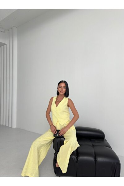 Wear Up Linen Sirti Crossed Pocket Trousers Set