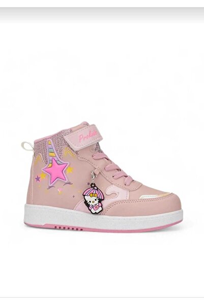 Prokids Bilek Boy Aksesuarlı Cırtlı Kız Çocuk Spor Bot Açık Pembe Topuk Yükse...
