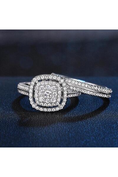 Pursehuit Set de 2 inele argintii cu pietre de zirconiu, Soley C17 - 6 (circumferință: 51,9 mm)