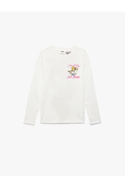 Koton Lola Bunny Licensed Long Sleeve Crew Neck T-Shirt with Printed on the Back