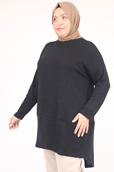 Eslina 58166 Plus Size Makas Mir Tunic - Black