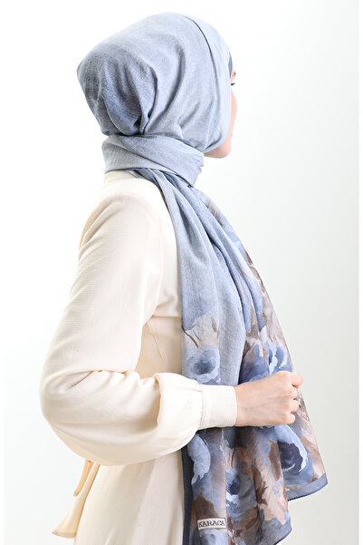 sefamerve Σάλι από φυσικές ίνες Karaca 82009-08 Indigo